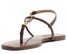 Sandália Slim Metal A Texturizada Marrom