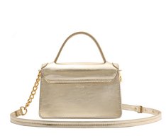 Bolsa Tiracolo Pequena Estruturada Party Dourada