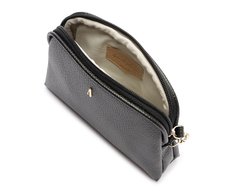 Bolsa Tiracolo Pequena Texturizada Preta