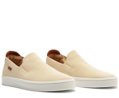 Tênis Slip On Knit Riscado Bege