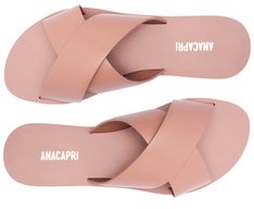 Rasteira Tiras Cruzadas Couro Rosa