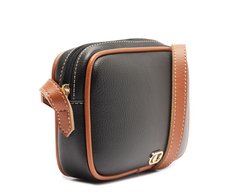 Bolsa Tiracolo Pequena Cápsula Arredondada Preta