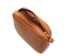 Bolsa Tiracolo Pequena Chaveiro Barbicacho Marrom