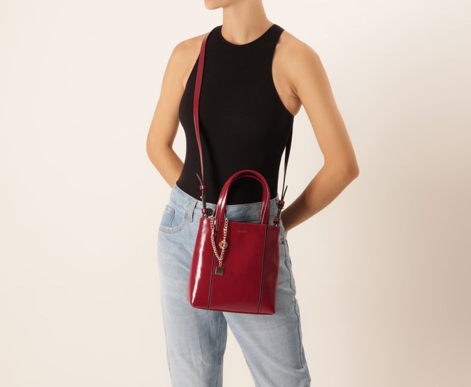 Bolsa Tote Média Madri Chaveiro Vermelha