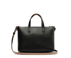 Bolsa Tote Média Alça Bicolor Preta