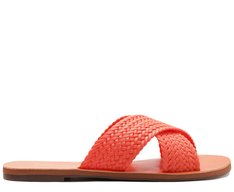 Rasteira Tiras Cruzadas Trançada Monocolor Colorvibes Laranja