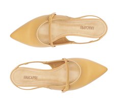 Sapatilha Slingback Bico Fino Bege