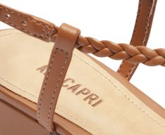 Sandália Fisherman Salto Bloco Trançada Marrom Canela