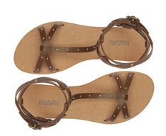 Rasteira Gladiadora com Tachas Marrom