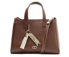 Bolsa Tote Grande Chaveiro Removível Marrom