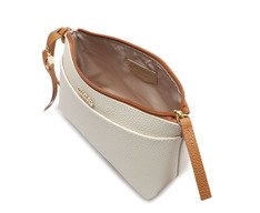 Bolsa Tiracolo Pequena Bag Charm Branca E Marrom
