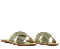 Rasteira Tiras Cruzadas Glam Verde
