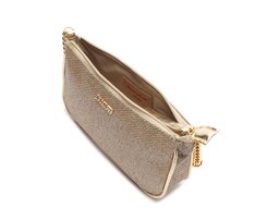 Bolsa Tiracolo Média Textura Glam Dourada