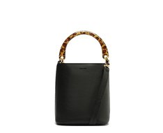 Bolsa Bucket Média Alça Acrílica Onça Preta