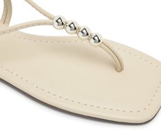 Sandália Slim Bico Quadrado Bege