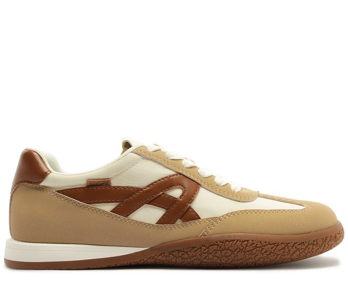 Tênis Casual Retro com Solado de Borracha Marrom