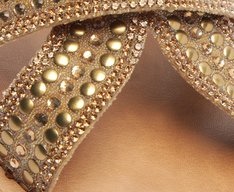 Rasteira Glam Hot Fix Dourada