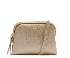 Bolsa Tiracolo Pequena Texturizada Dourada
