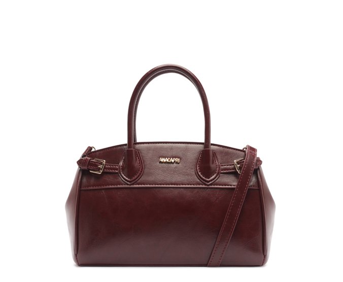 Bolsa Tote Média Detalhe Fivelas Vermelha