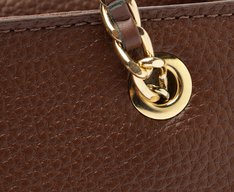 Bolsa Tote Média Alça Acorrentada Marrom