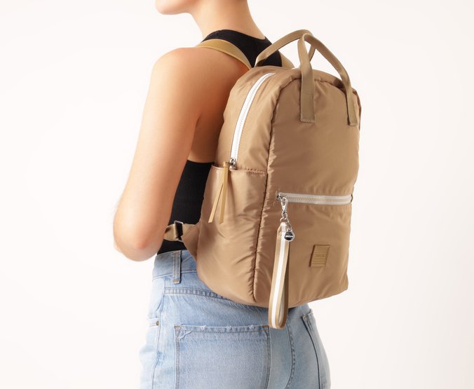 Mochila Grande Sporty Nylon Bege