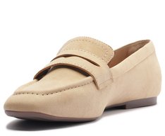 Mocassim Madri Bico Quadrado Bege