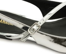 Sapatilha Slingback Fivela Dupla Prateada