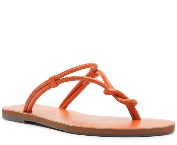 Rasteira Tiras Slim Laranja