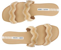 Rasteira Tiras Ondas Sundown Natural Bege