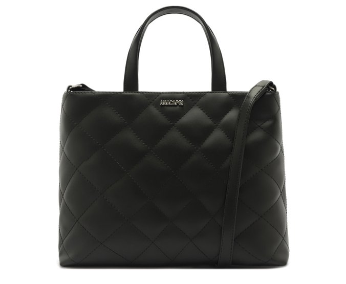 Bolsa Tote Grande Matelassê Triangular Preta