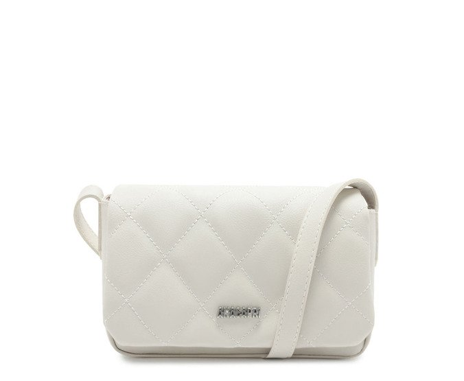 Bolsa Tiracolo Pequena Matelassê Triangular Envelope Branca
