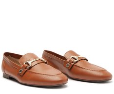 Mocassim Detalhe Removível Bridão E Pala Marrom