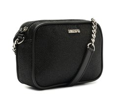 Bolsa Tiracolo Pequena Textura Glam Preta