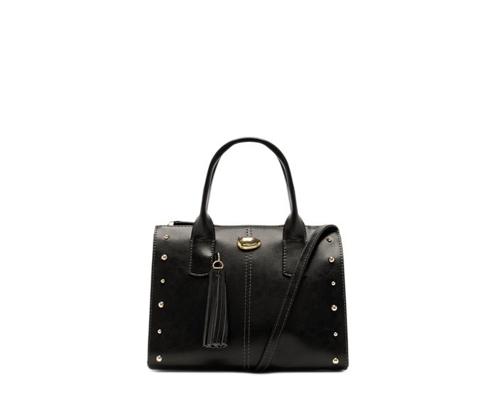 Bolsa Tote Pequena Tachas Preta
