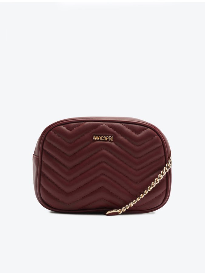 Bolsa Tiracolo Média Matelassê Zig Zag Bordô