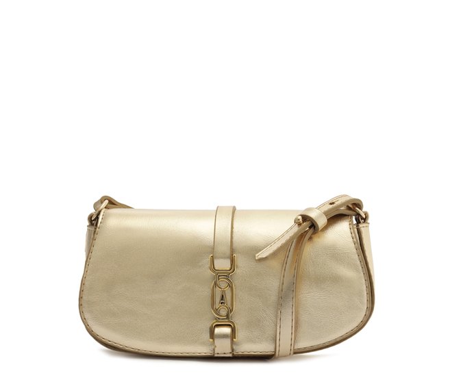 Bolsa Tiracolo Pequena Pingente Dourada