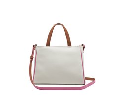 Bolsa Tote Média Bolso Frontal Barbicacho Detalhes Branca