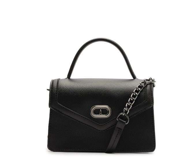 Bolsa Tiracolo Pequena Estruturada Party Preta