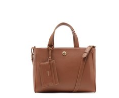 Bolsa Tote Média Com Porta-Cartão Marrom