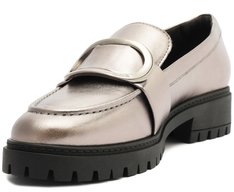 Mocassim Tratorado Fivela Mono Prata Grafite