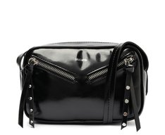 Bolsa Tiracolo Média Fecho Duplo Zíper Preta