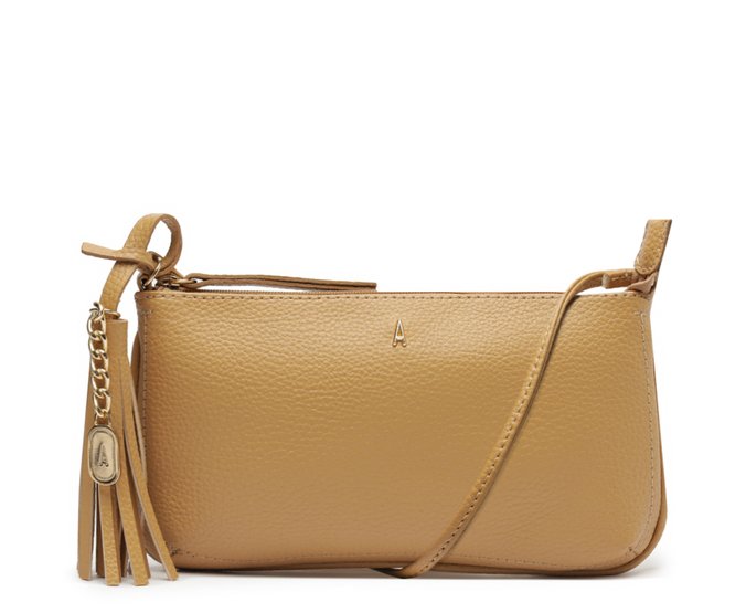 Bolsa Tiracolo Média Detalhe Franja Bege