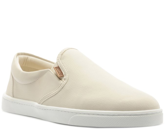 Tênis Slip On Slim Elástico Branco Off