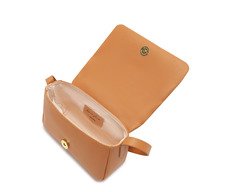 Bolsa Tiracolo Pequena Matelassê Triangular Envelope Marrom