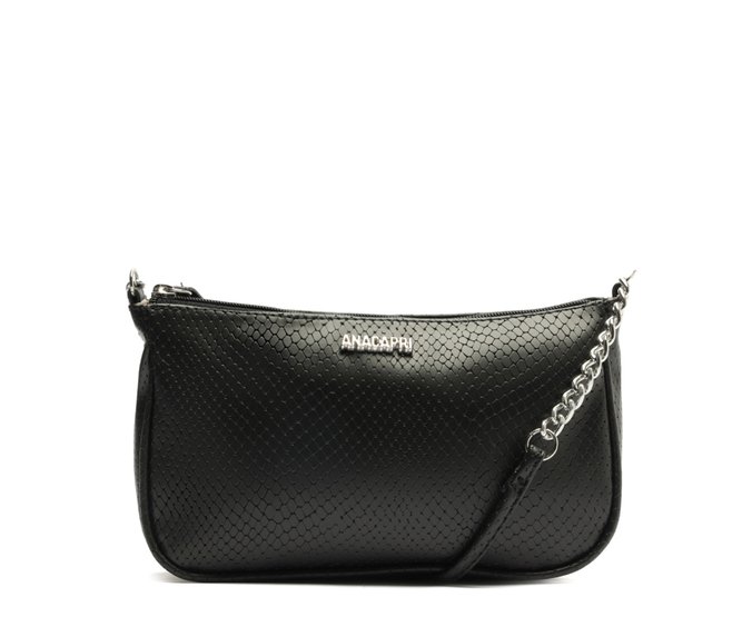 Bolsa Tiracolo Média Snake Preta