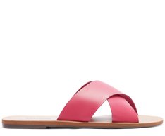 Rasteira Tiras Cruzadas Rosa