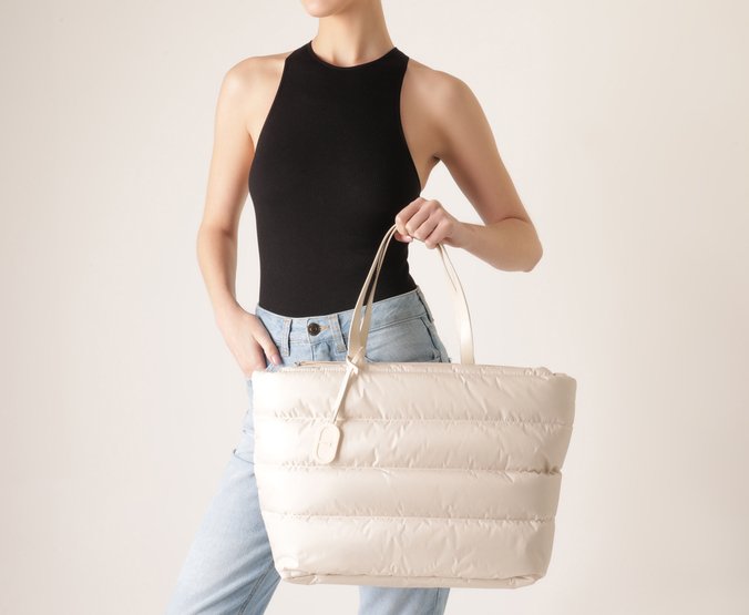 Bolsa Shopping Grande Nylon Fluffy Branca