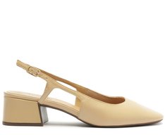 Sapatilha Slingback Basic Salto Bloco Bege
