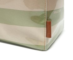 Bolsa Shopping Grande Listras Vinil Verde