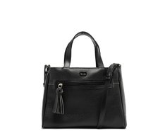 Bolsa Tote Média Bolso Frontal Barbicacho Preta